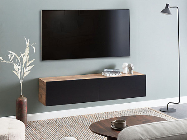 Meuble TV mural GLADSTONE Marron/noir