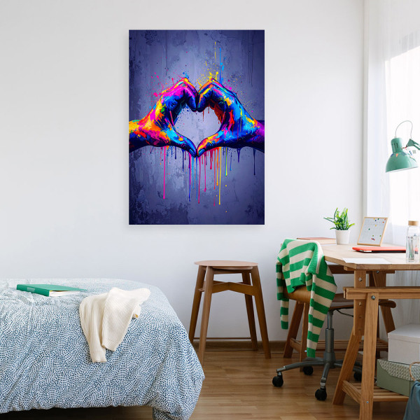 Obraz do salonu sypialni, Ręce Miłość Street art Graffiti 20x30