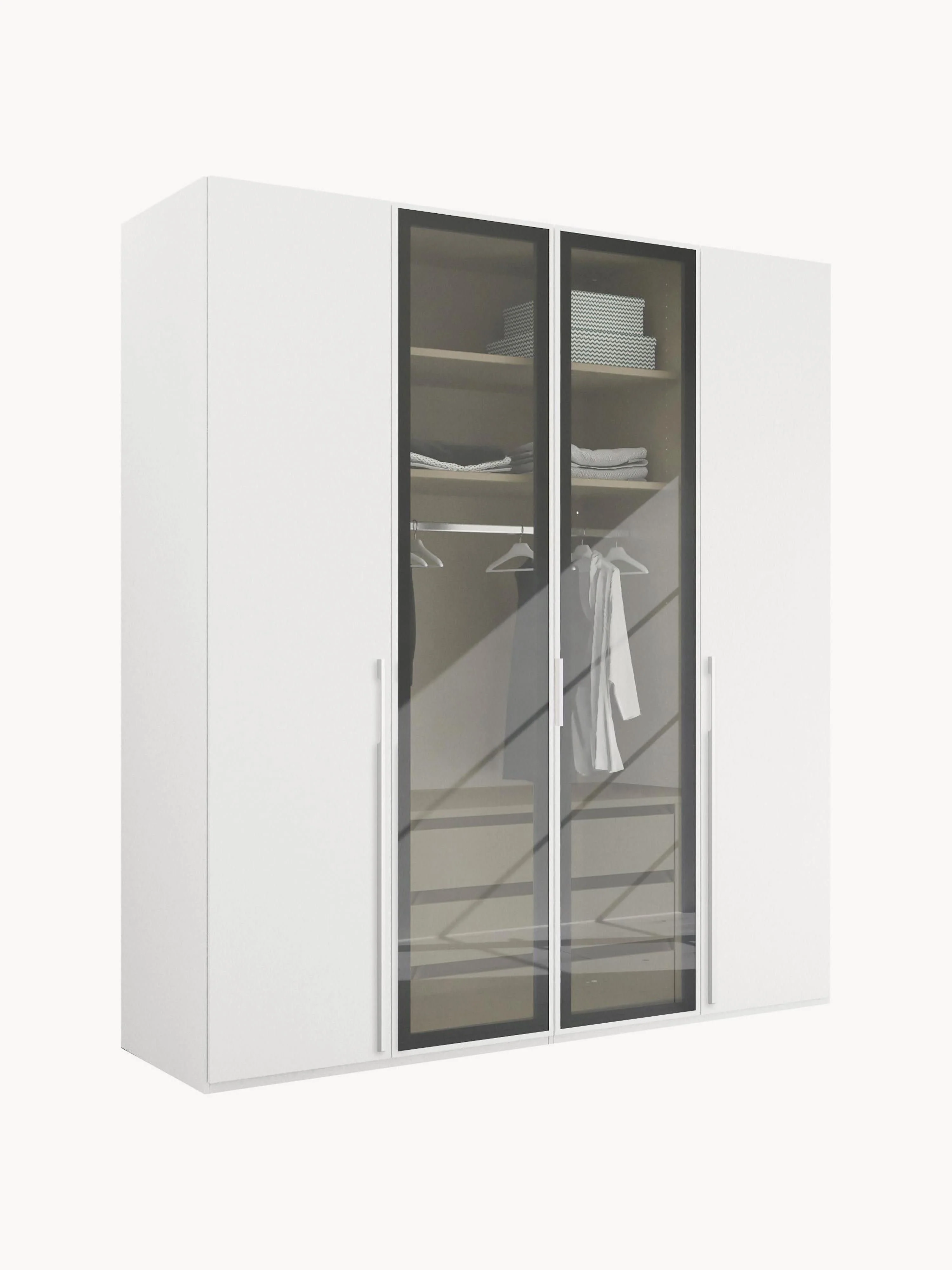 Drehtürenschrank Soriso mit beleuchteten Glastüren