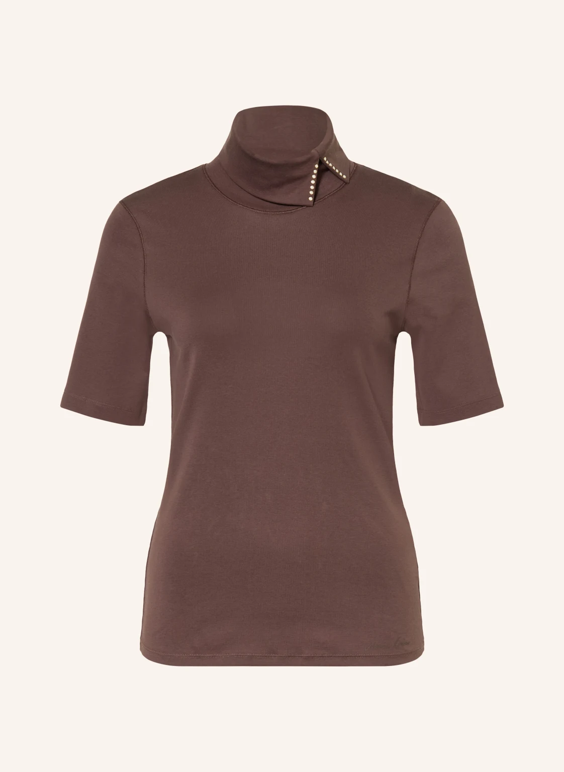 MARC CAIN Rollkragenshirt mit Schmuckperlen