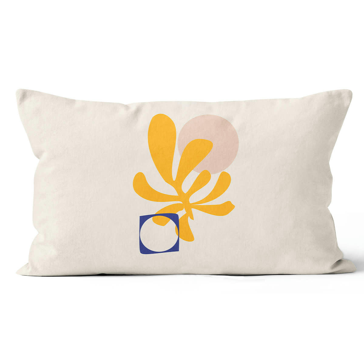 - Coussin à motif polyester jaune 40x60cm