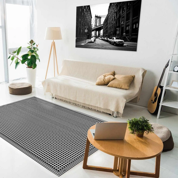 Vinyl Teppich »Albert«, BxL:203 cm x 136 cm, schwarz|weiß