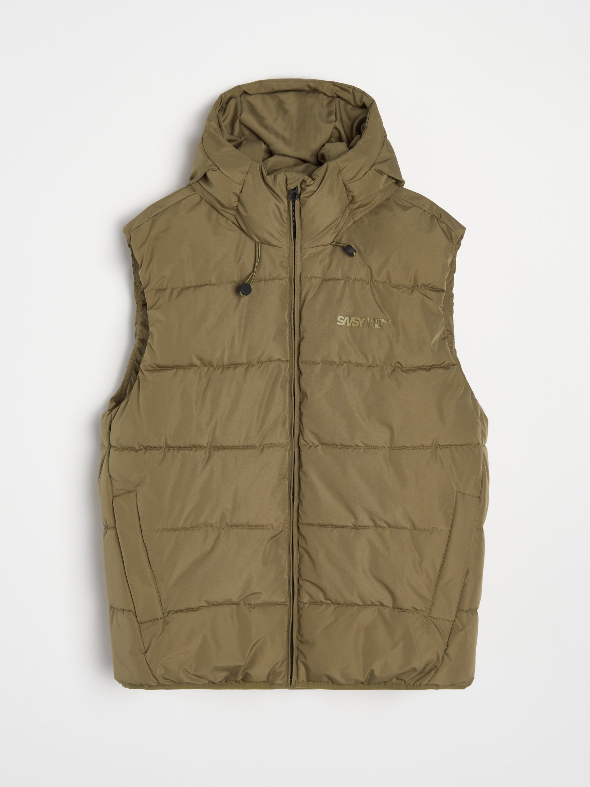 Pikowana kamizelka puffer z kapturem