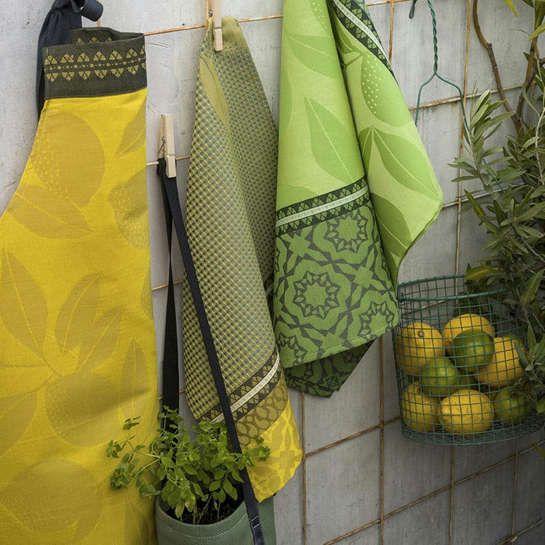 SOUS LES CITRONNIERS - Essuie-mains en coton jaune 54 x 38