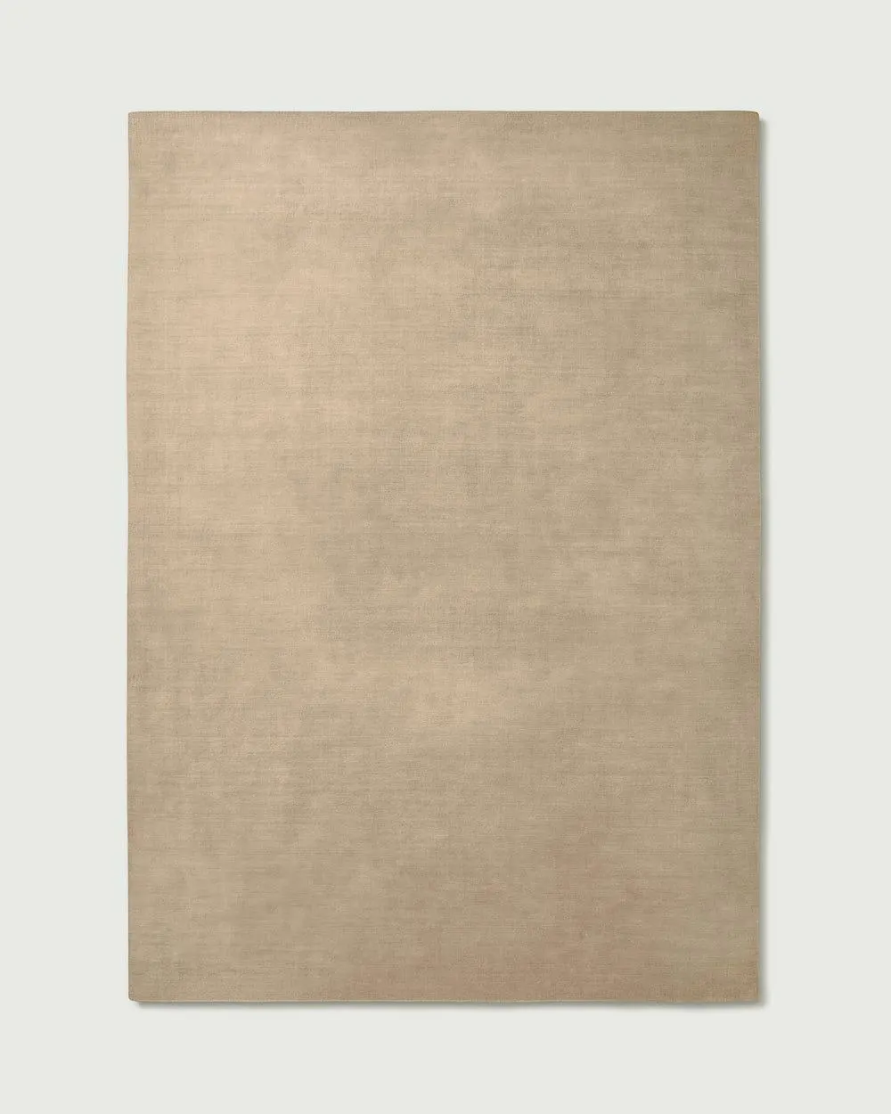 Warm Taupe Area Rug 8x10: Hand Knotted Wool Rug, Minimalist Modern Carpet