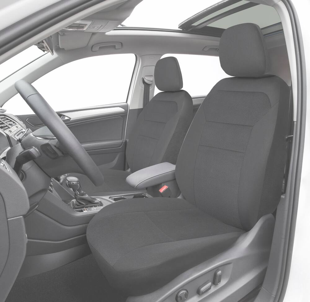 AutoTrends Velour Stripe Seat Cover, Black, 2-pk