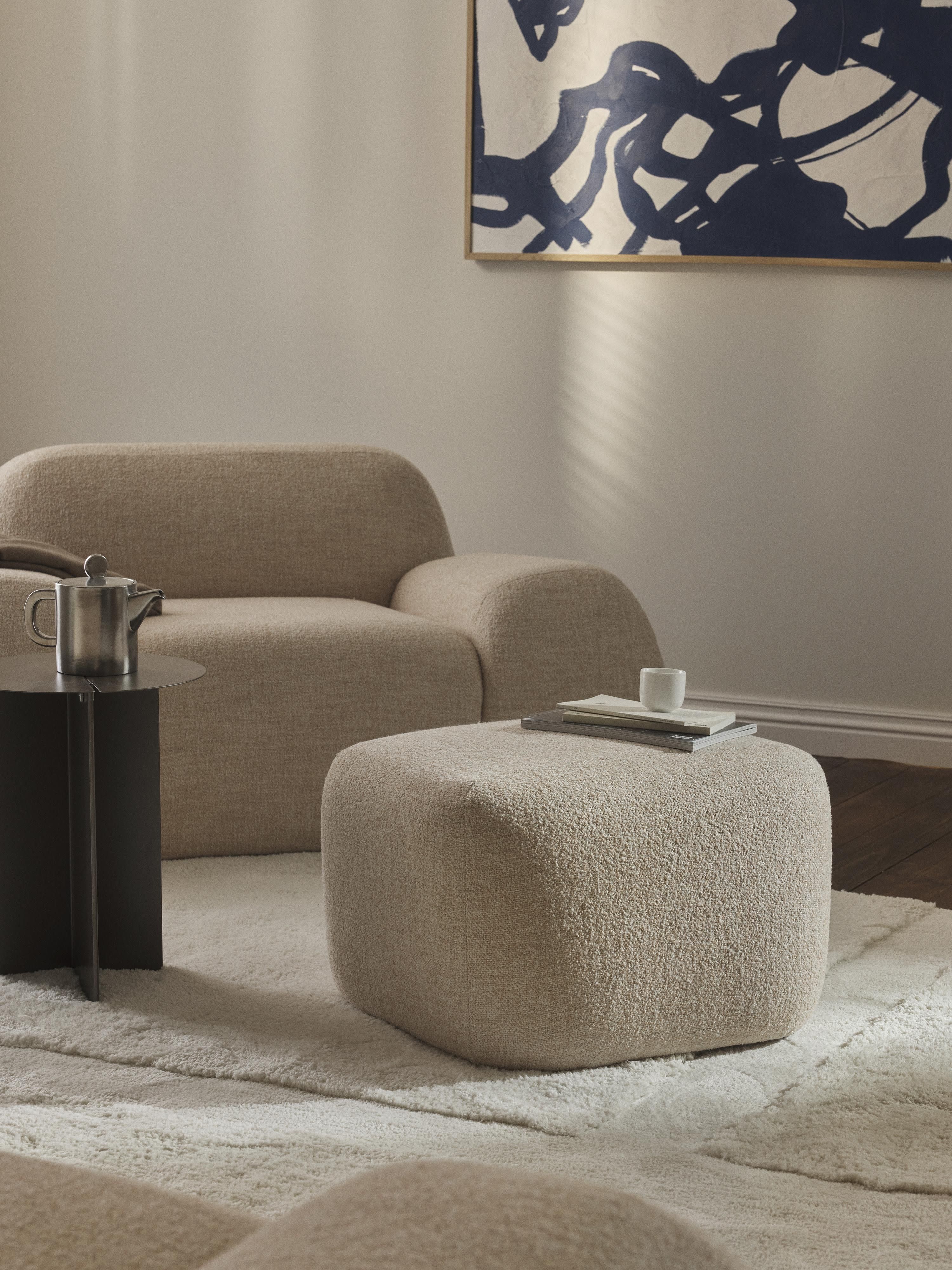 Sofa-Hocker Wolke aus Bouclé