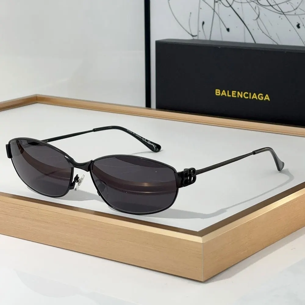 Balenciaga  Metal Mirror leg hollowed Out B Letter Logo   sunglasses