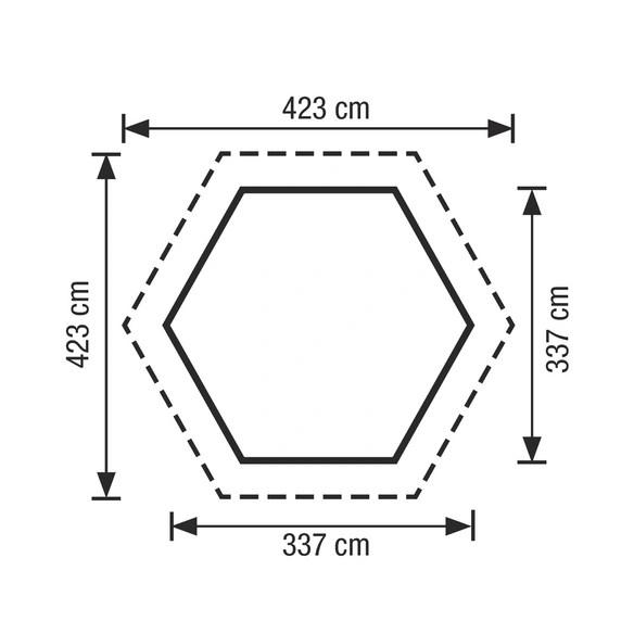 Pavillon »Betty 1«, Spitzdach, sechseckig, BxHxT: 423 x 313 x 423 cm