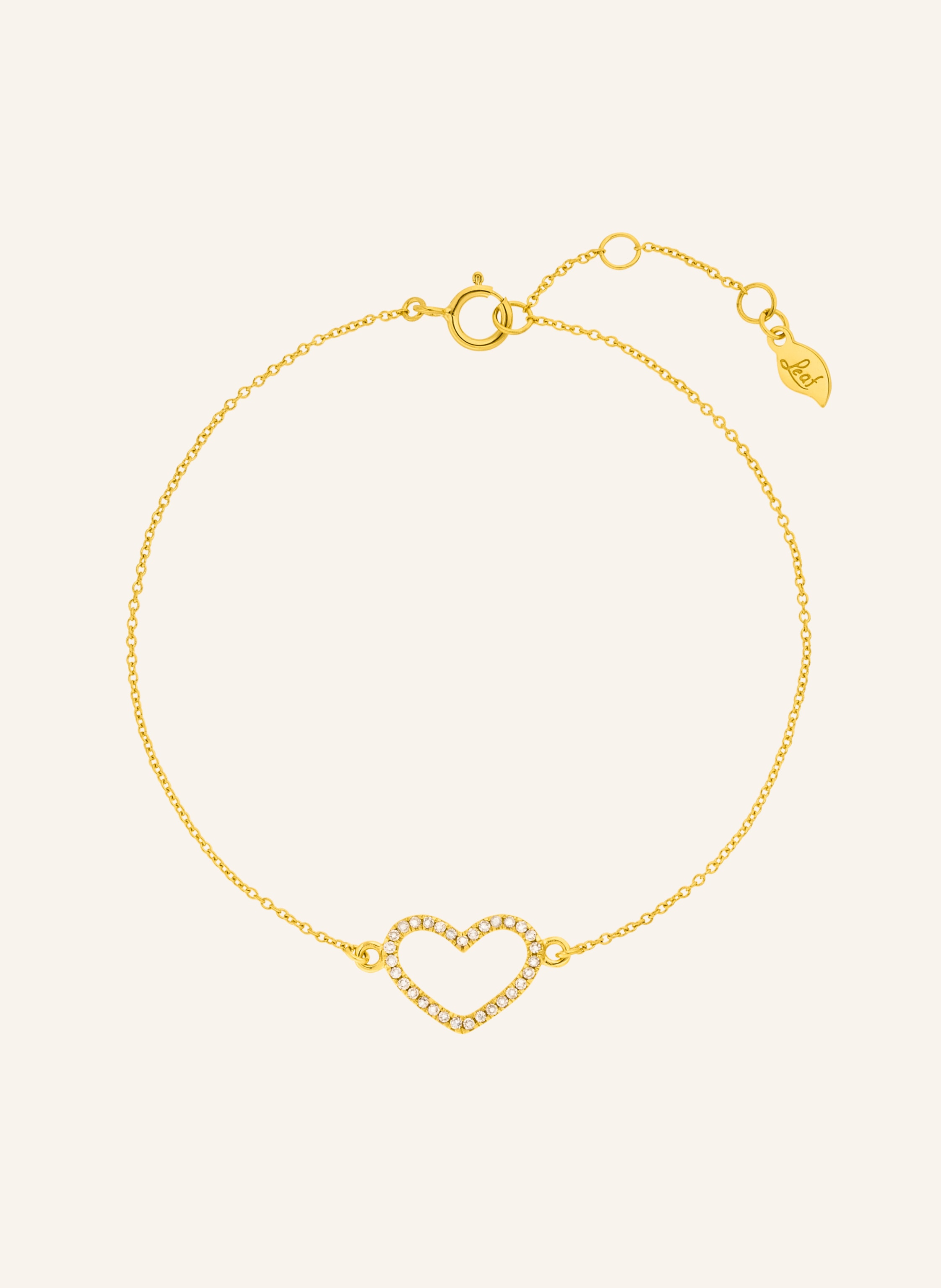 Leaf Armband HEART aus 18 Karat Gelbgold mit Diamanten