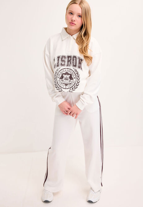 Older Girls Cream Rugby Sweatshirt Top