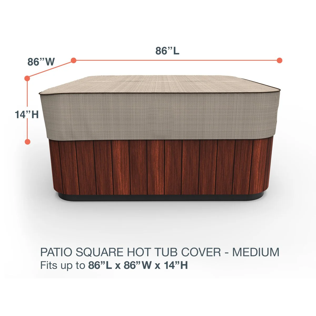 Budge StormBlock™ Mojave Black Ivory Square Hot Tub Cover Multiple Sizes
