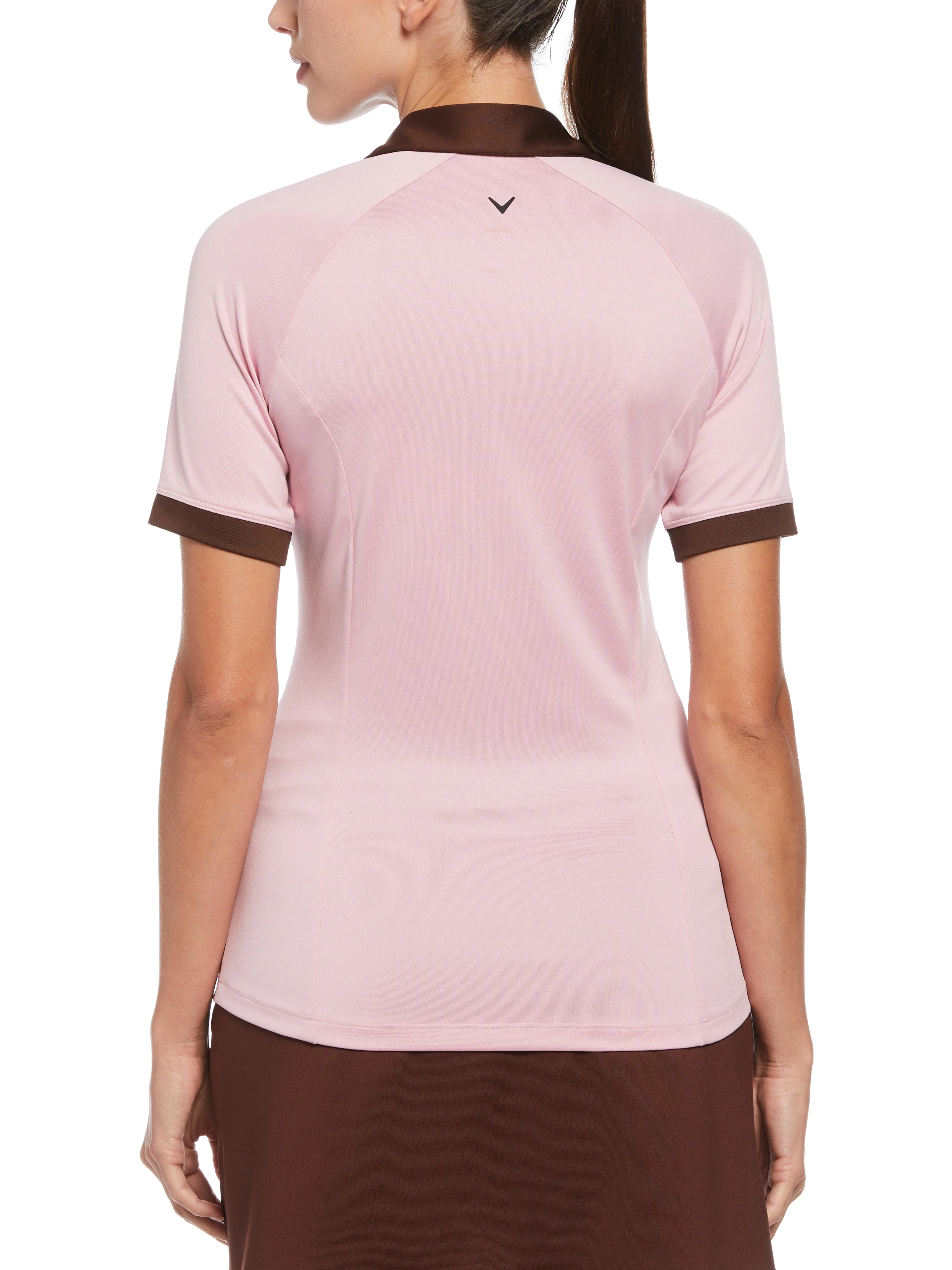 Womens Color Block V-Placket Golf Polo