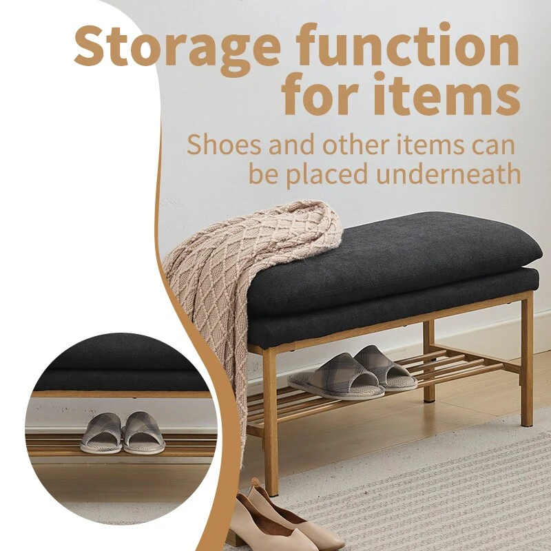 Upholstered Storage Shoe Benc