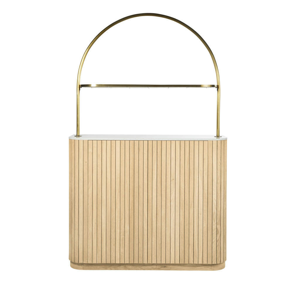 Boldin - Bar en terrazzo blanc avec arc en métal