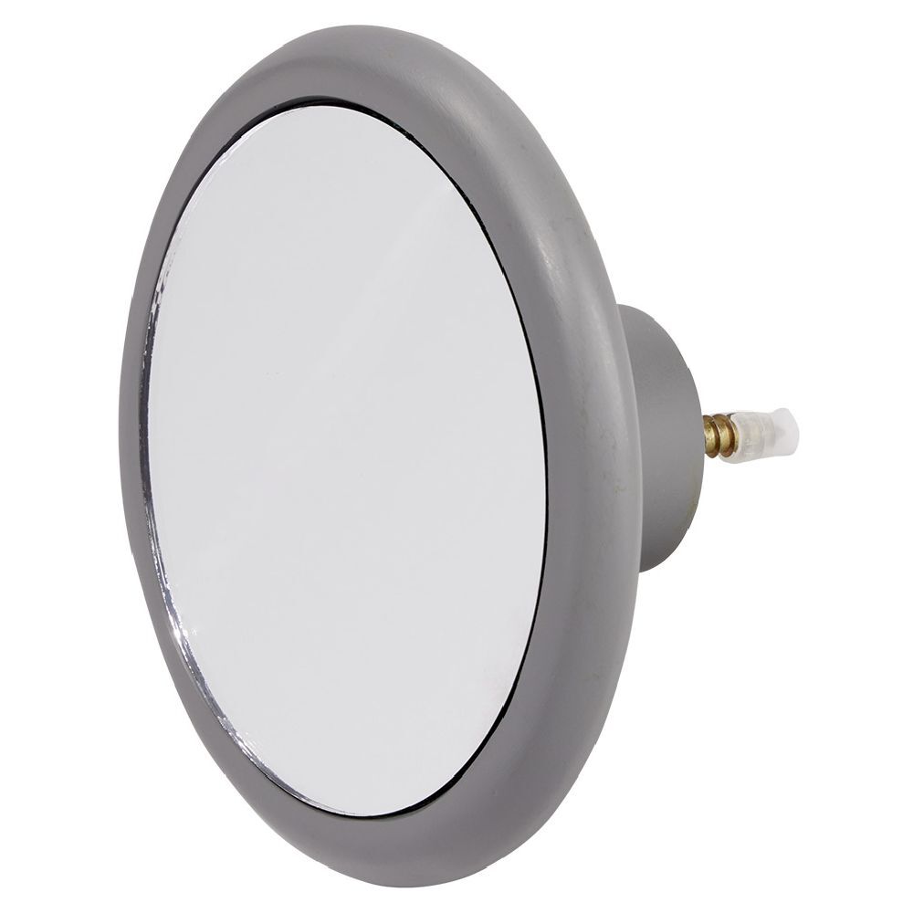 Patère murale ronde miroir contour gris Ø12cm