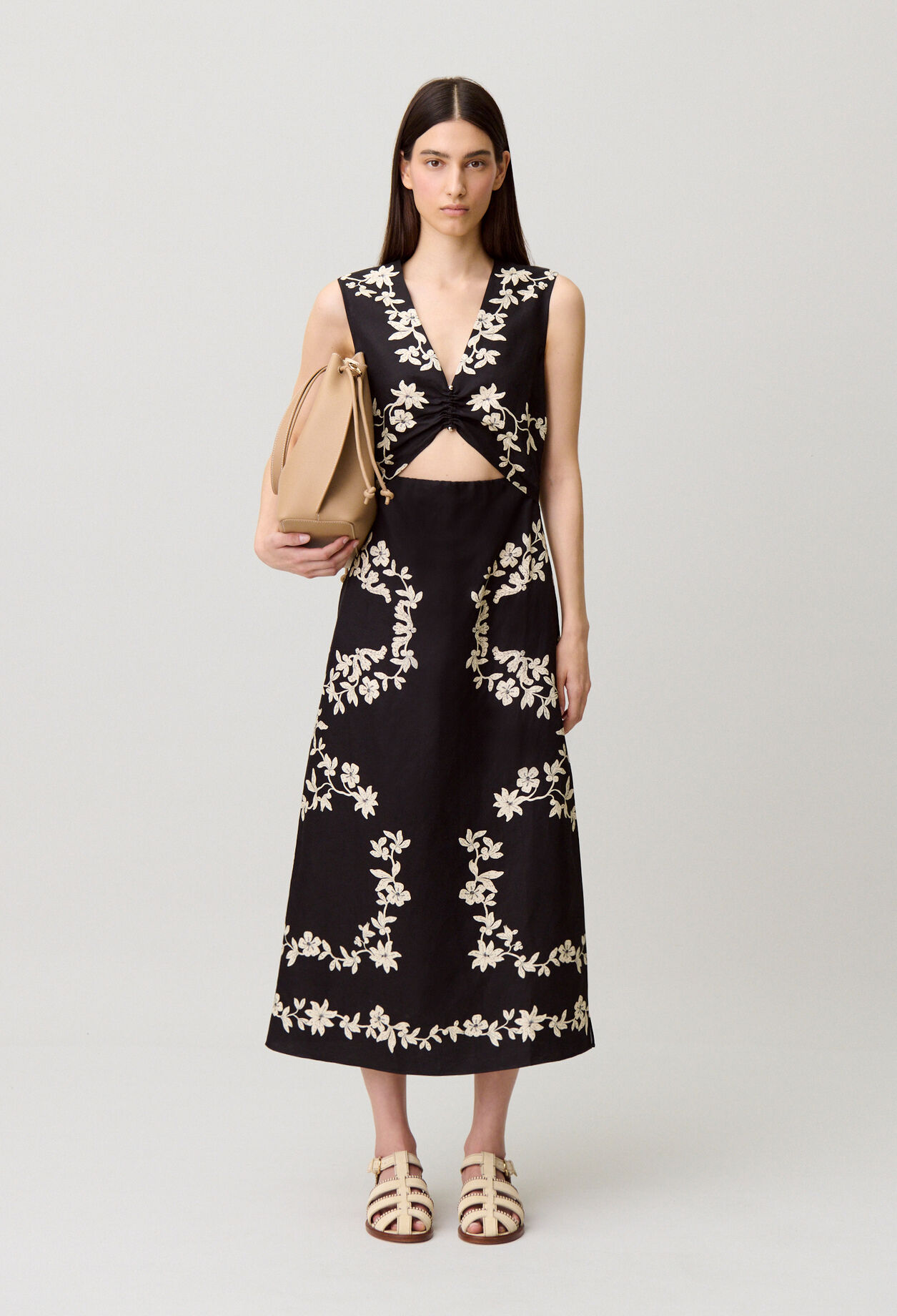 Robe imprimé floral mi-longue