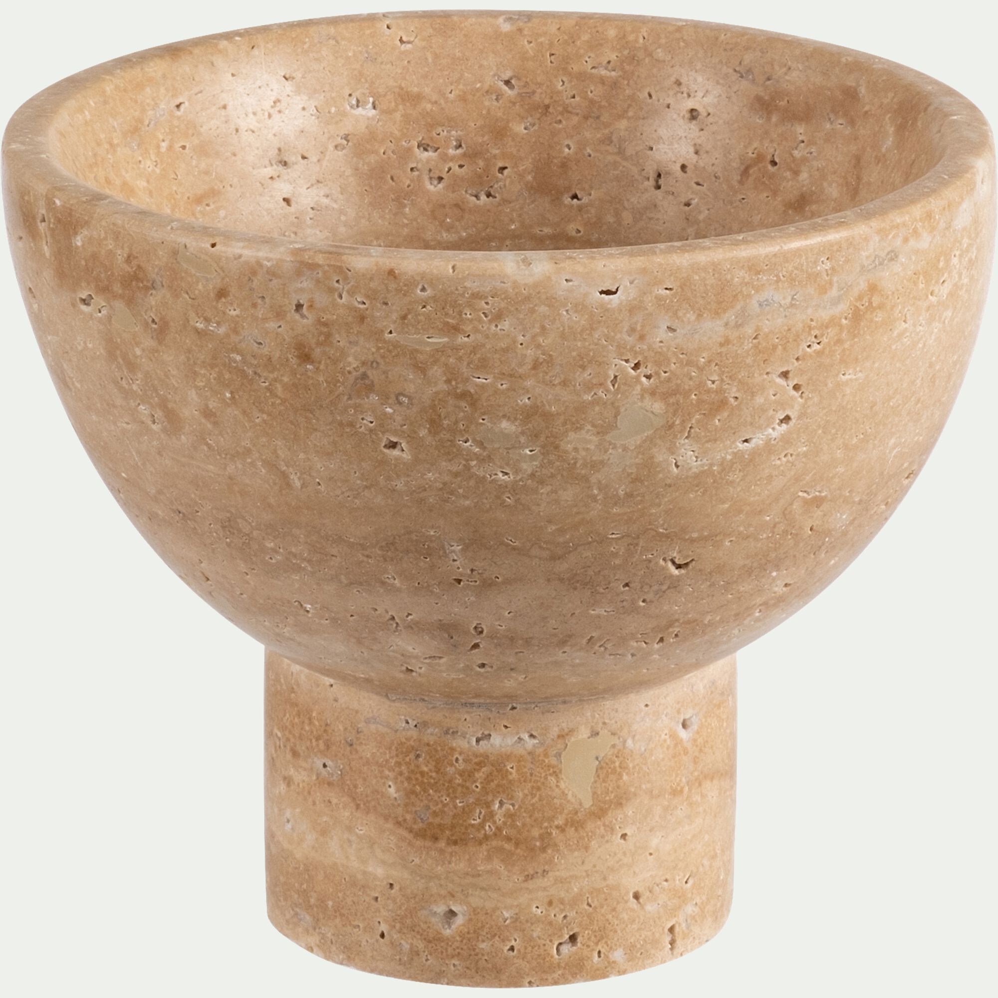 GOURNAY - Coupe décorative en travertin D13,6xH11,5cm - naturel