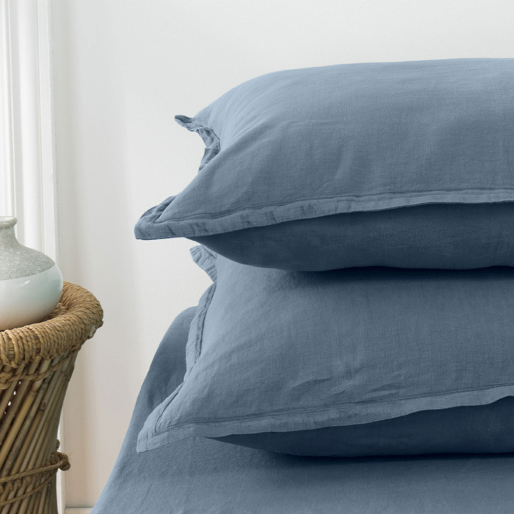 Pack 2 taies d'oreillerLin lavé prestige