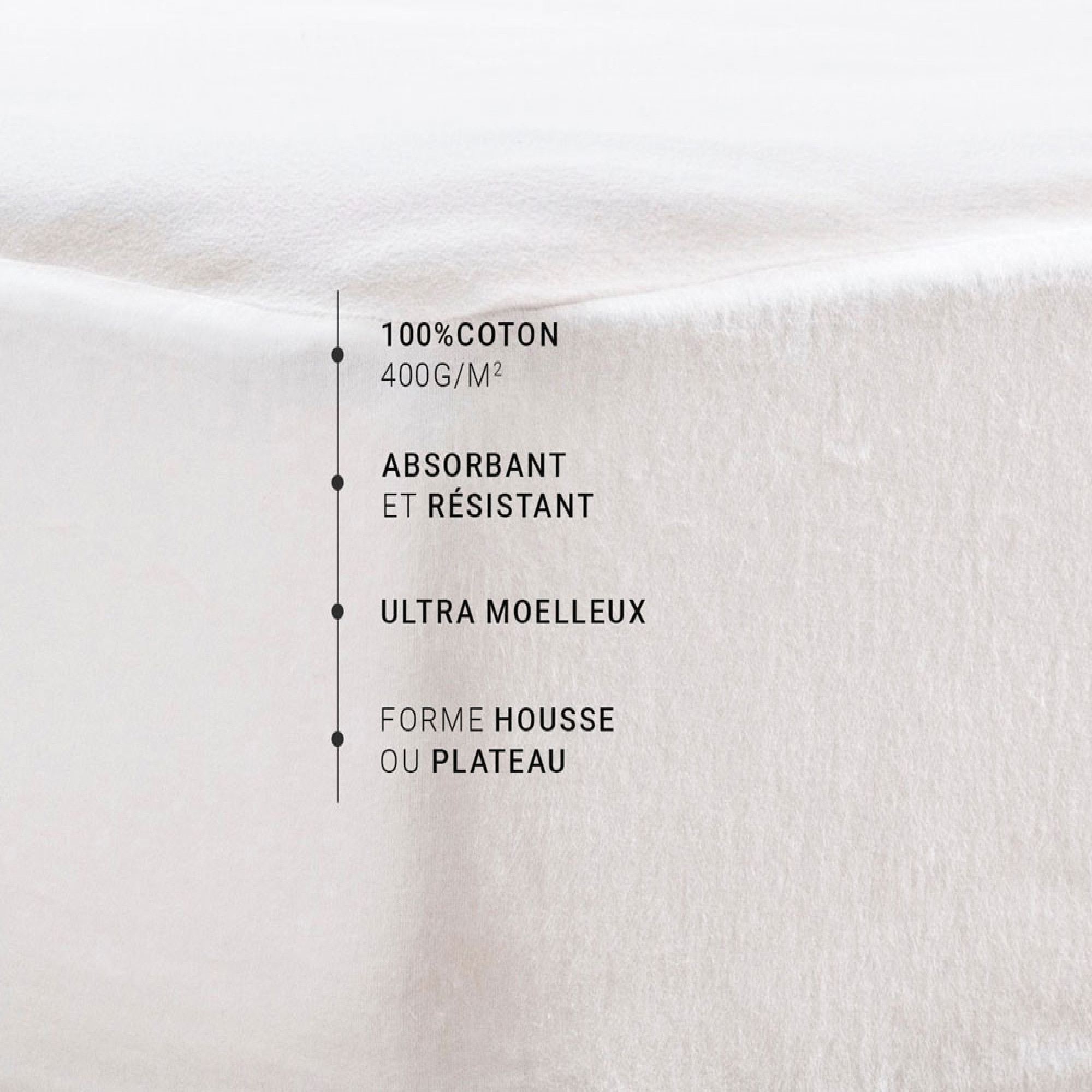 Pack 2 protège-matelas absorbantsMolleton 400g