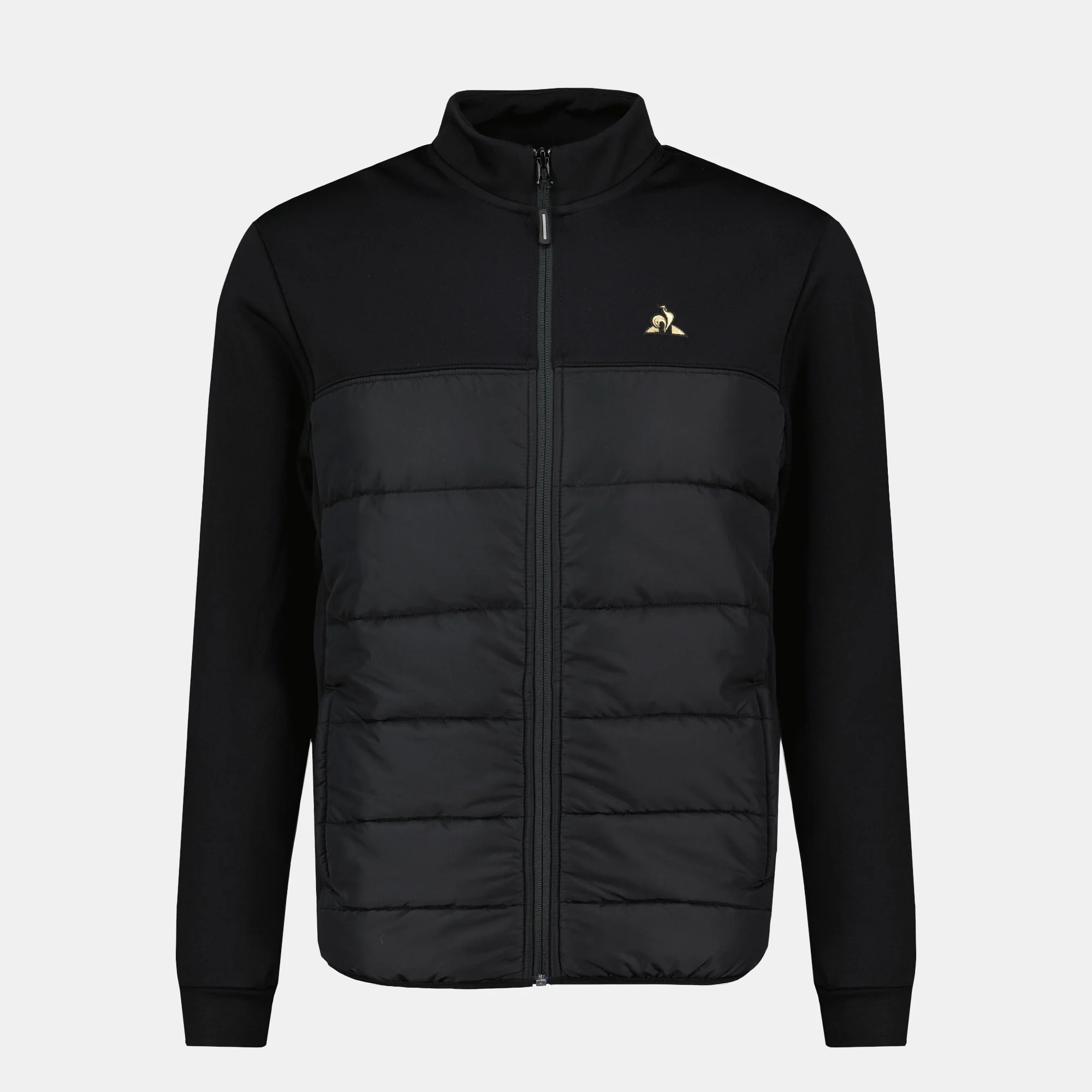 Veste Coq d'or bi-matière matelassée avec manches et empiècements en double face