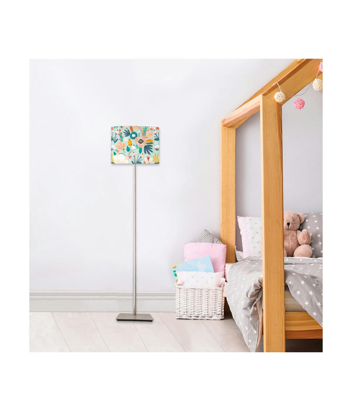 ENFANT - Abat-jour lampadaire enfant Floral Petit Bleu D: 45 x H: 25
