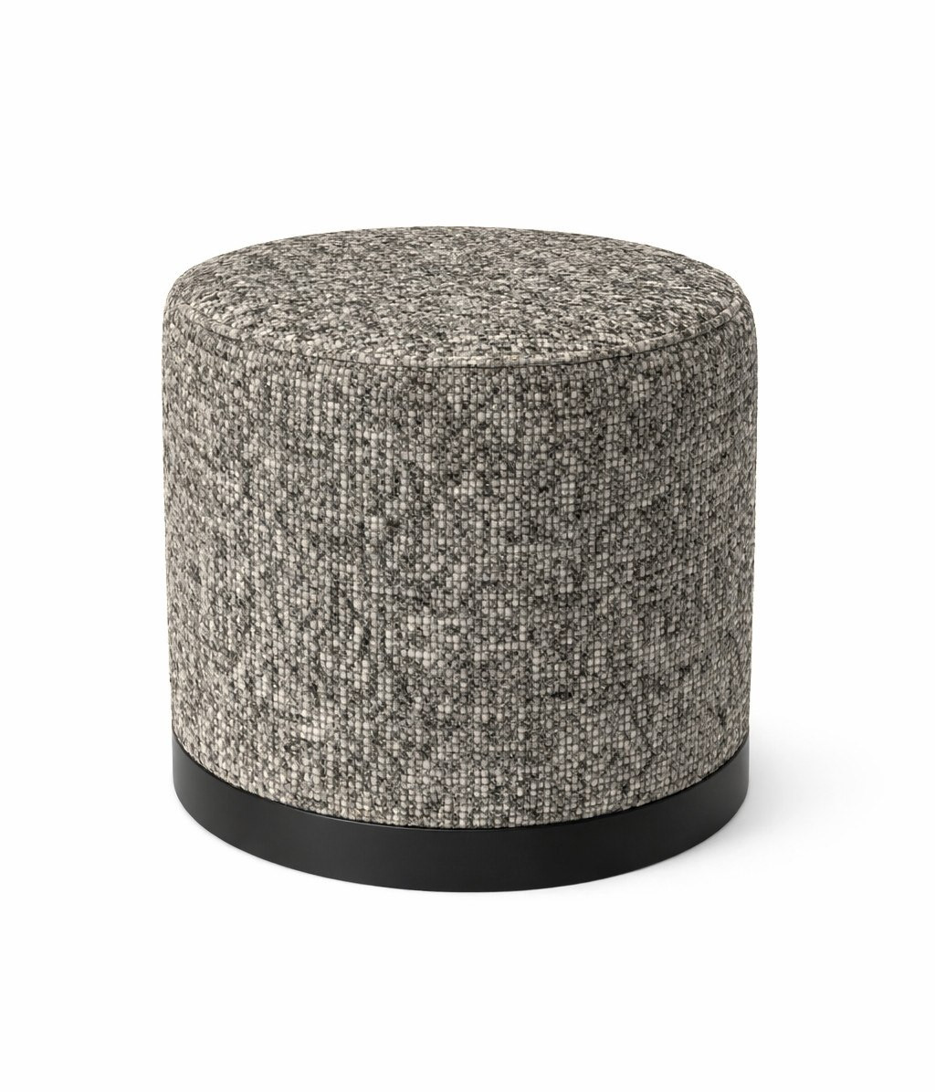 Elegancka Pufa LUX czarna podstawa tkanina IMO 50