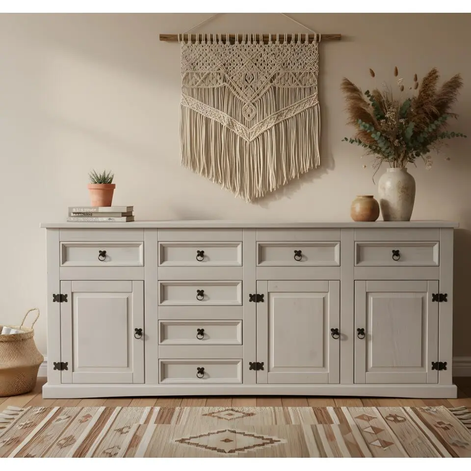 Hioshop New Mexico breed dressoir grijs