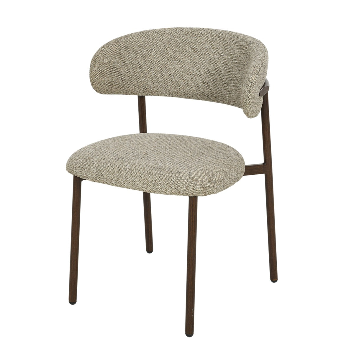 Livingfurn eetkamerstoel Micah Hush Walnut - beige - set van 2