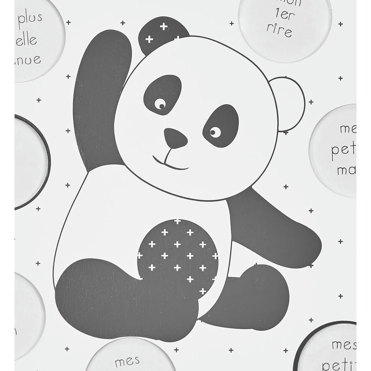 CHAO CHAO - Pèle-mêle 12 photos en bois blanc panda