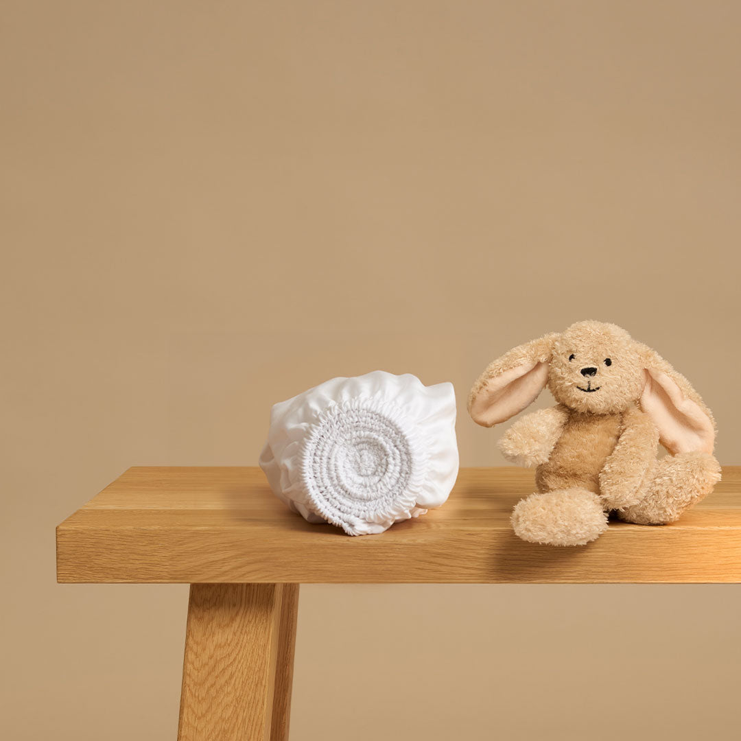 Coco & Cici - Tencel Sateen Hoeslaken 70 x 145 cm - 1 Persoons Beddengoed - Kinderbeddengoed - Lyocell - Hypoallergeen & Extra Zacht - Wit