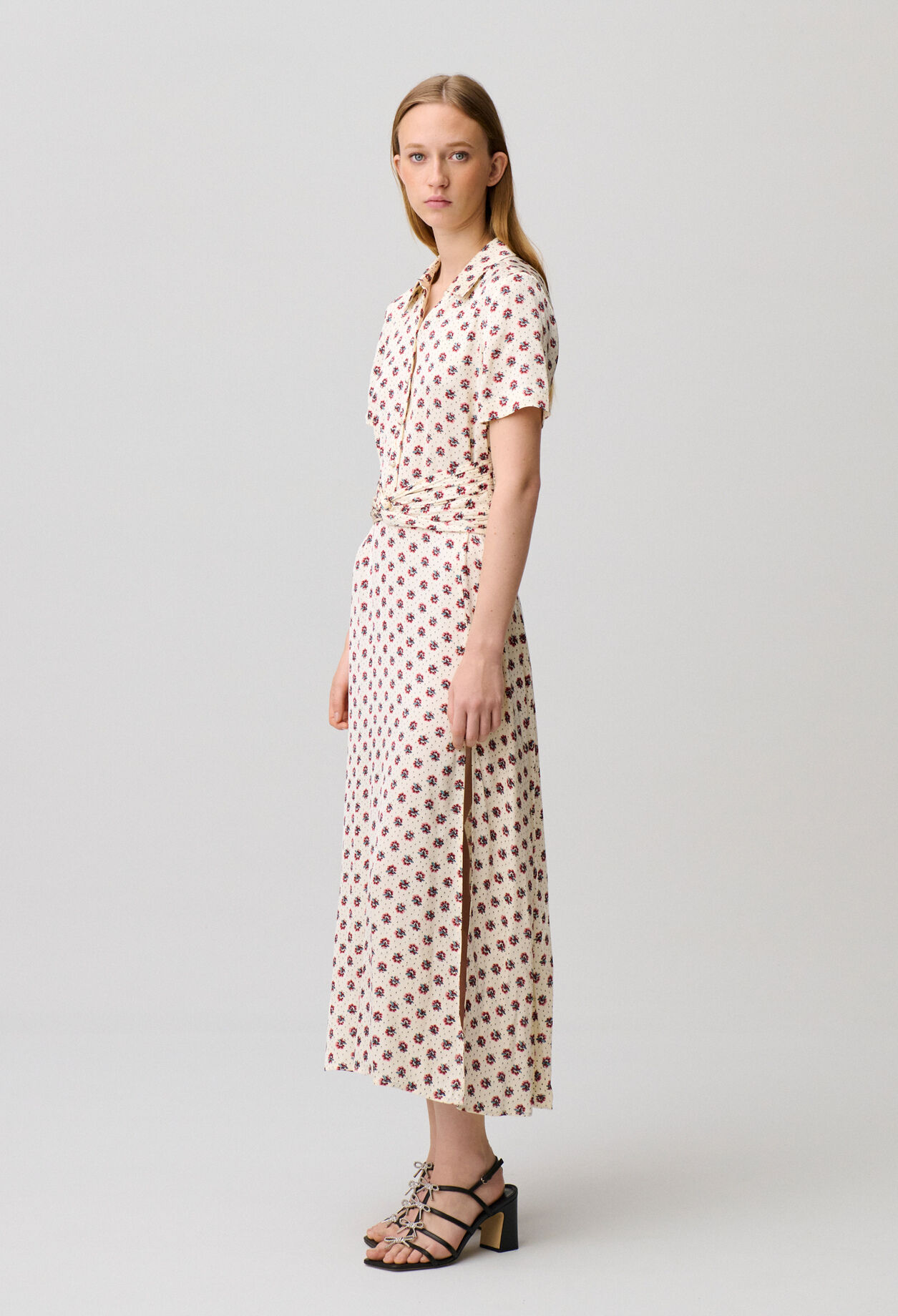 Robe satin imprimé fleuri
