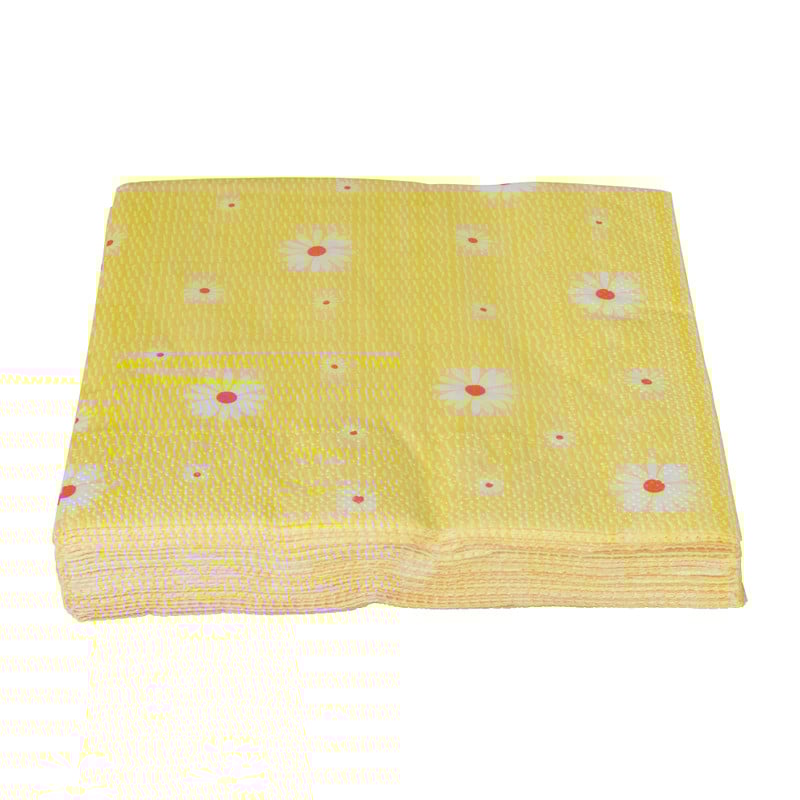 Servet bloem - geel/oranje - set van 12 - 33x33 cm