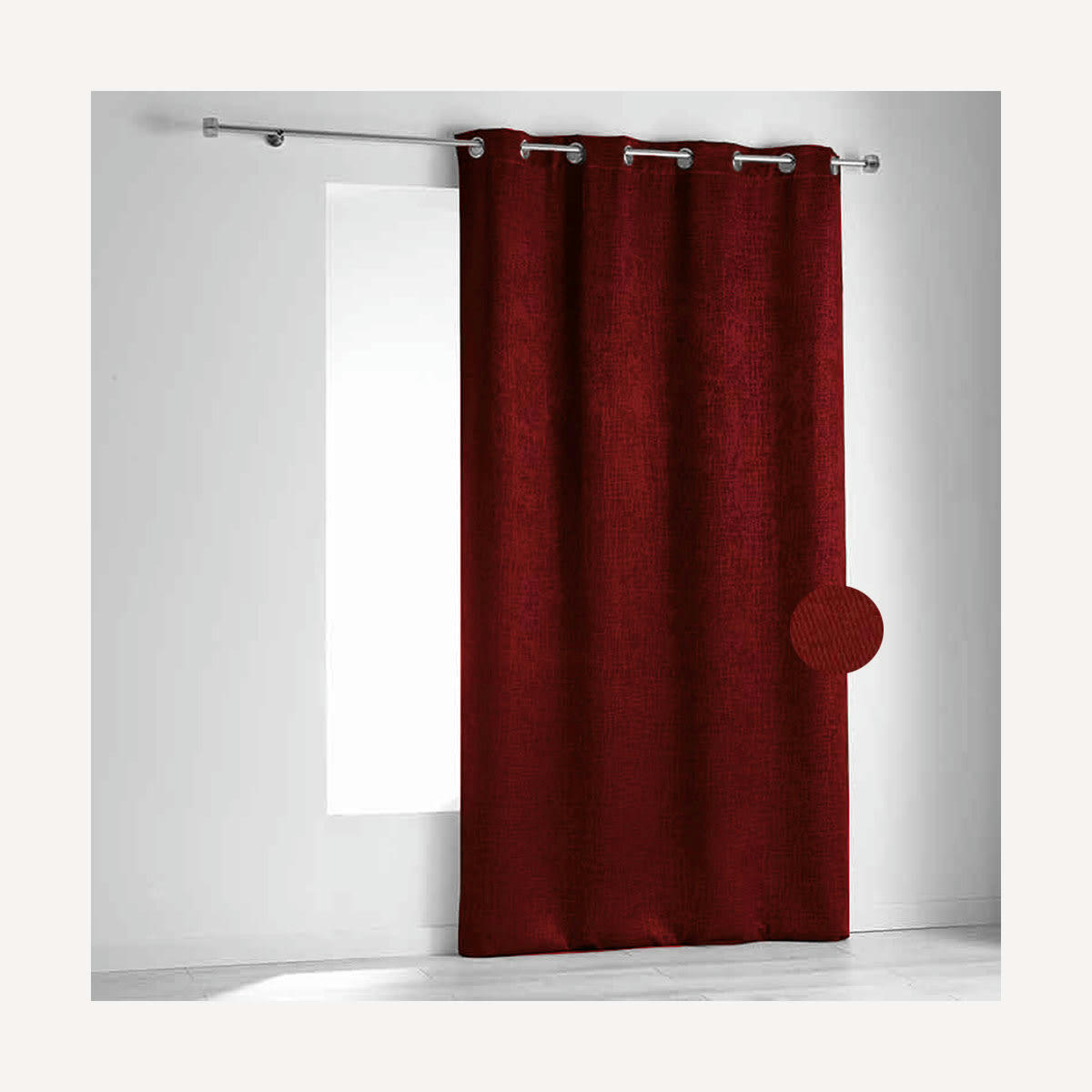 - Rideau  en velours fiore polyester/velours rouge 140x260 cm