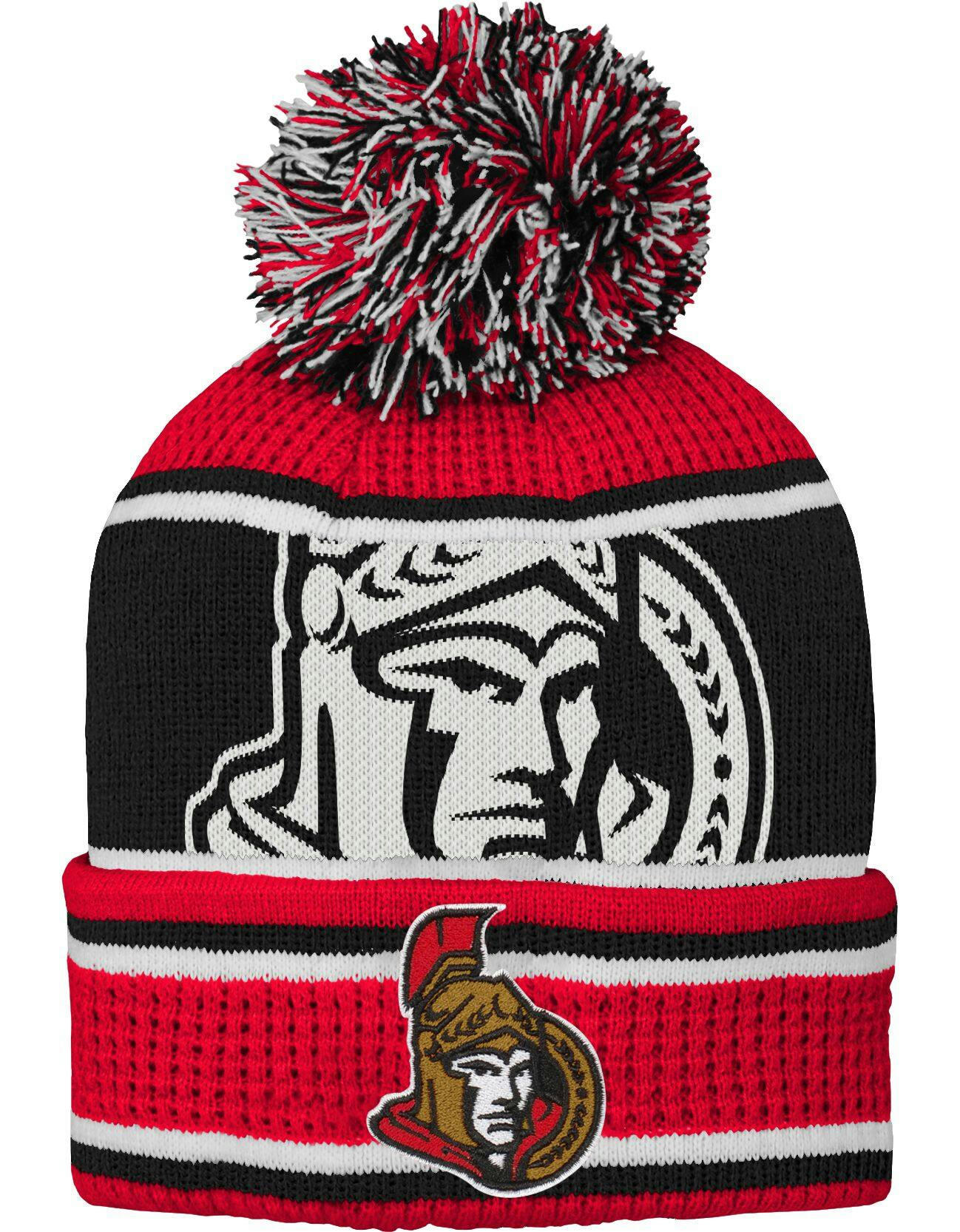 NHL Ottawa Senators Grinder Cuffed Pom Knit Hockey Touque, Youth