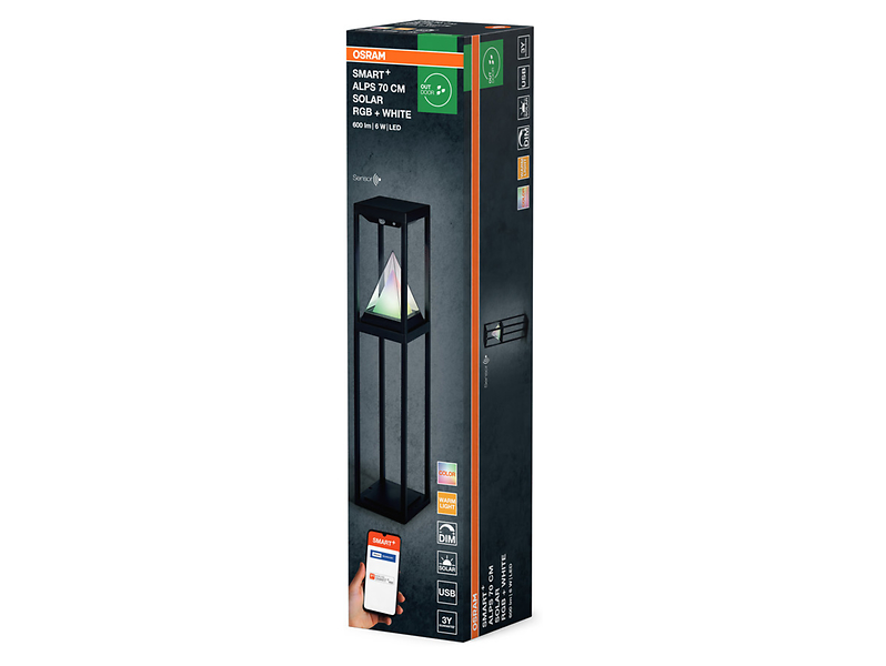 Lampa solarna Smart BT LED 70 cm czarna