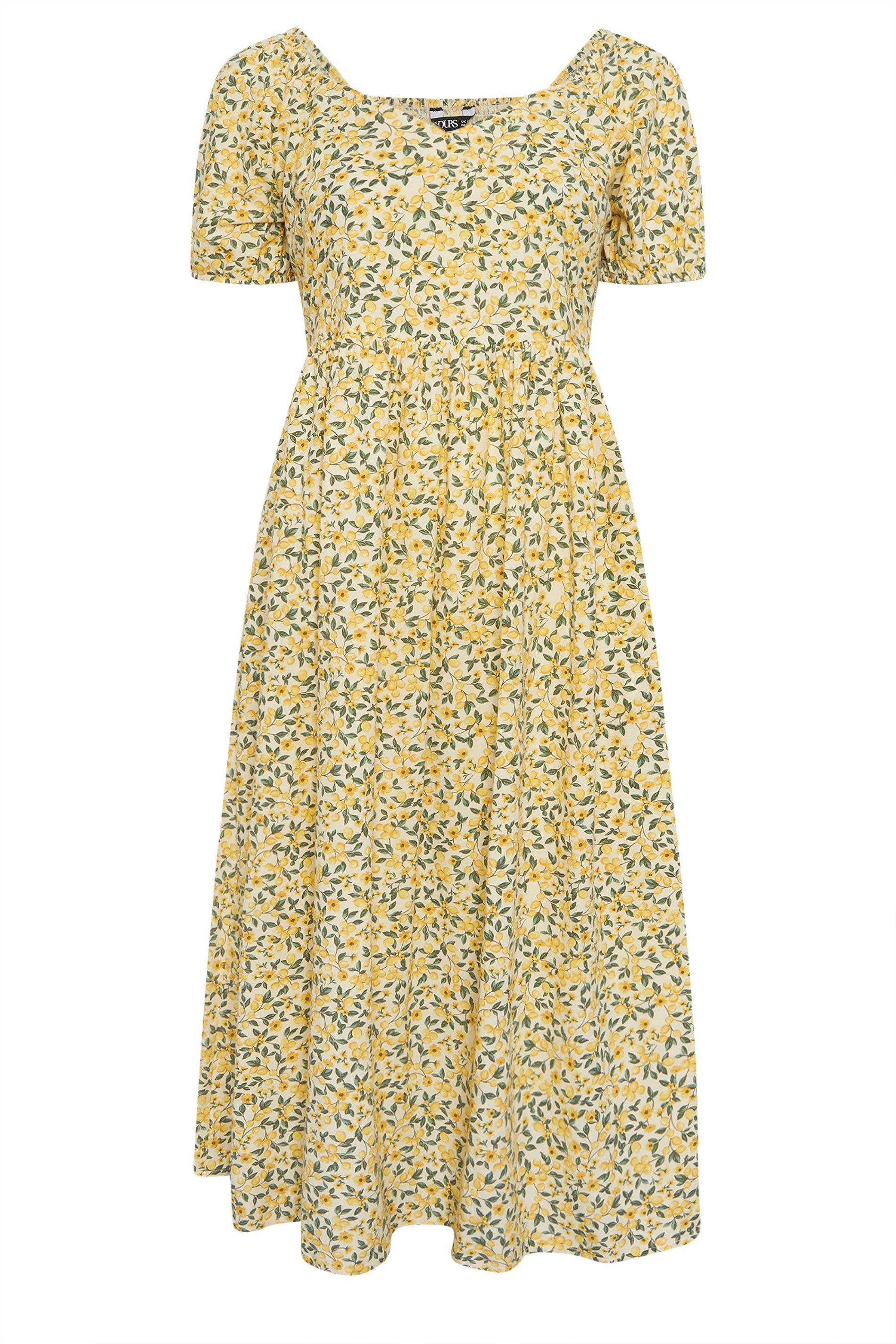 Yours Lemon Print Midi Dress