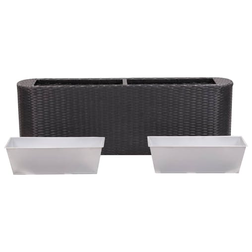 NNEVL Garden Raised Bed 120x24x40 cm Poly Rattan Black
