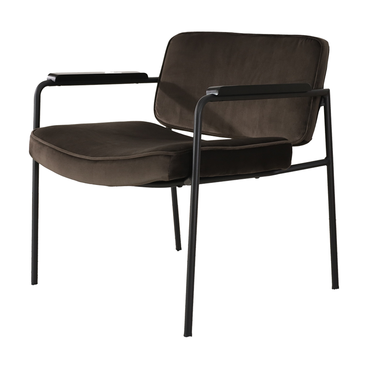 Lisomme Bibi Fauteuil Velvet Bruin - met Armleuning