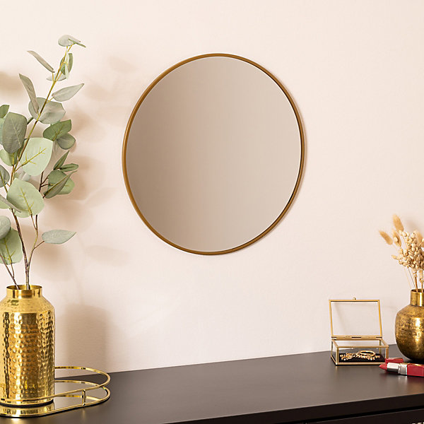 Miroir rond Alice D38cm or - Atmosphera