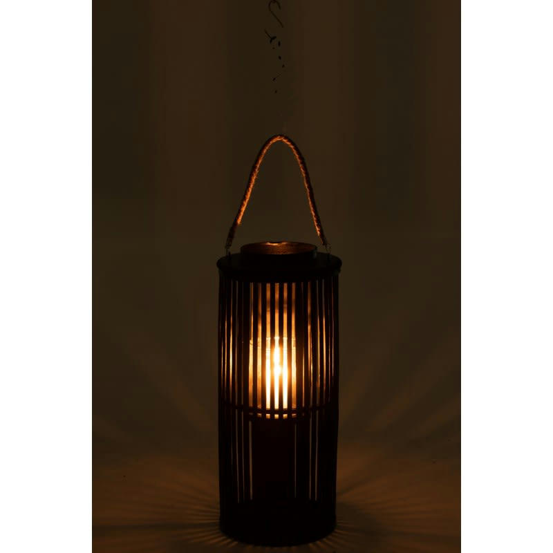 TUBE - Lanterne bambou noir H60cm