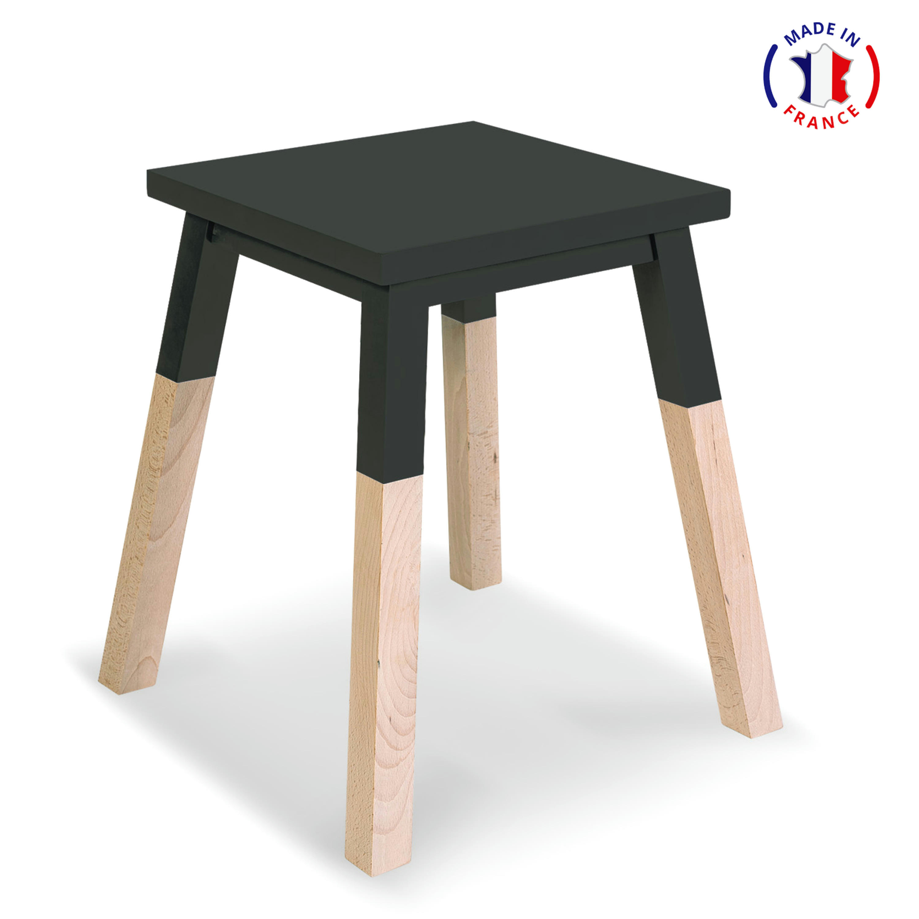 EGEE - 2 tabourets laqués en frêne, assise 35 cm