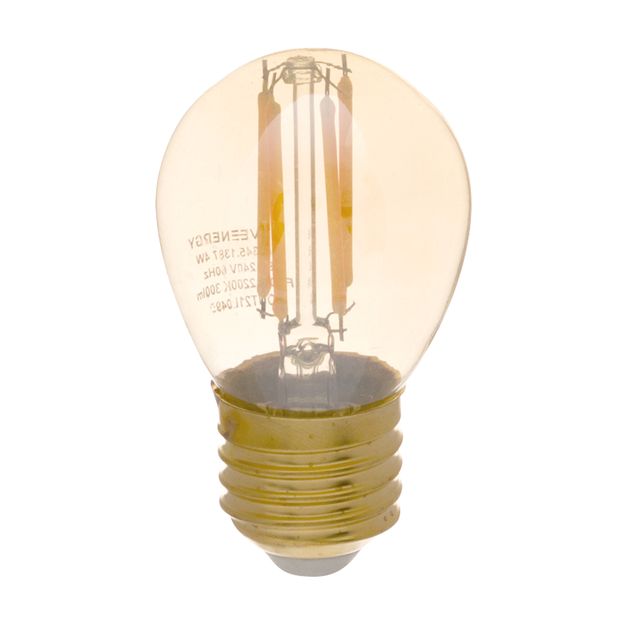 LÂMPADA LED DE FILAMENTO AMB 4W G45 E27 127/220V LUZ AMARELA SAVE ENERGY