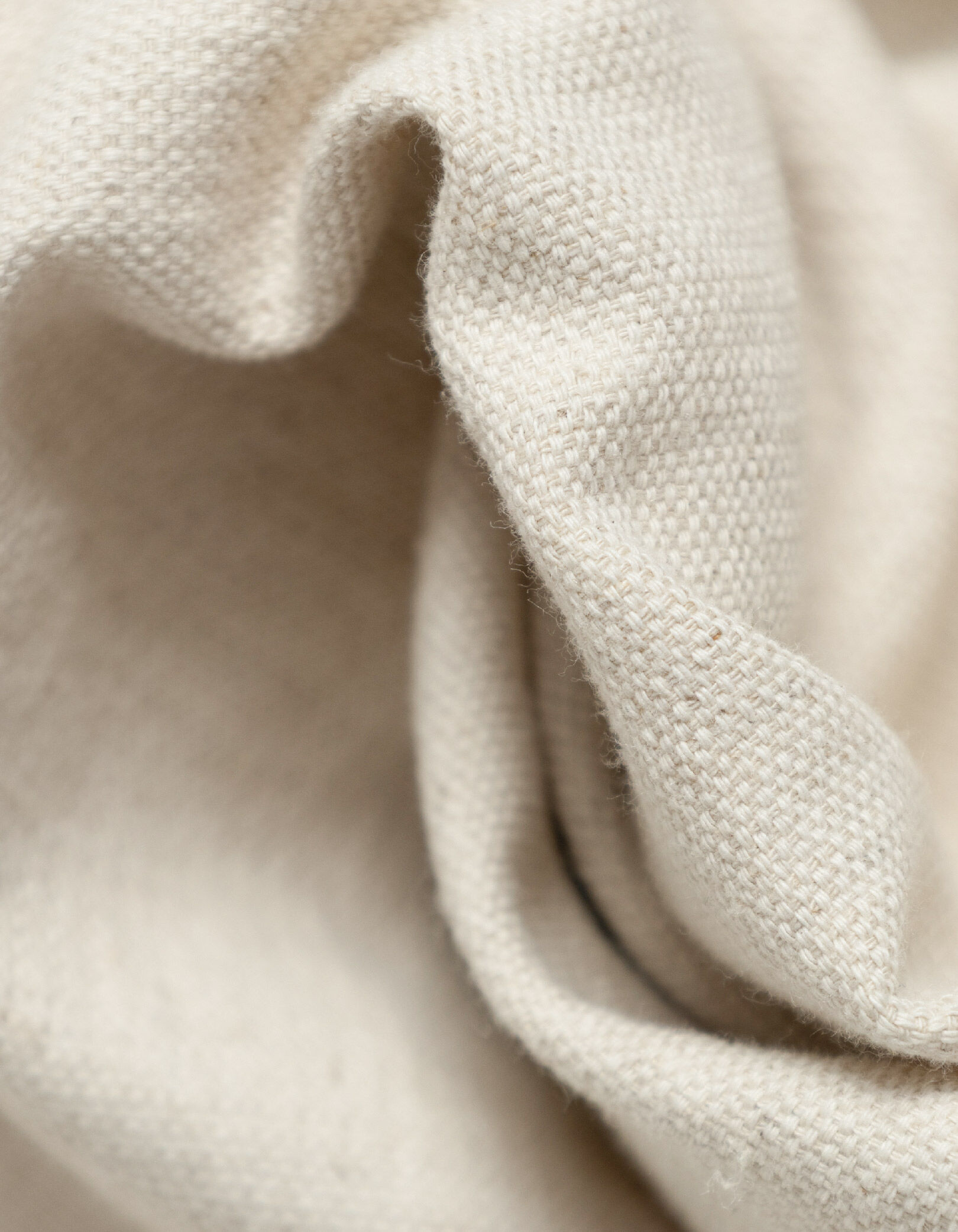 Pantalon tapered beige coton et lin Homme