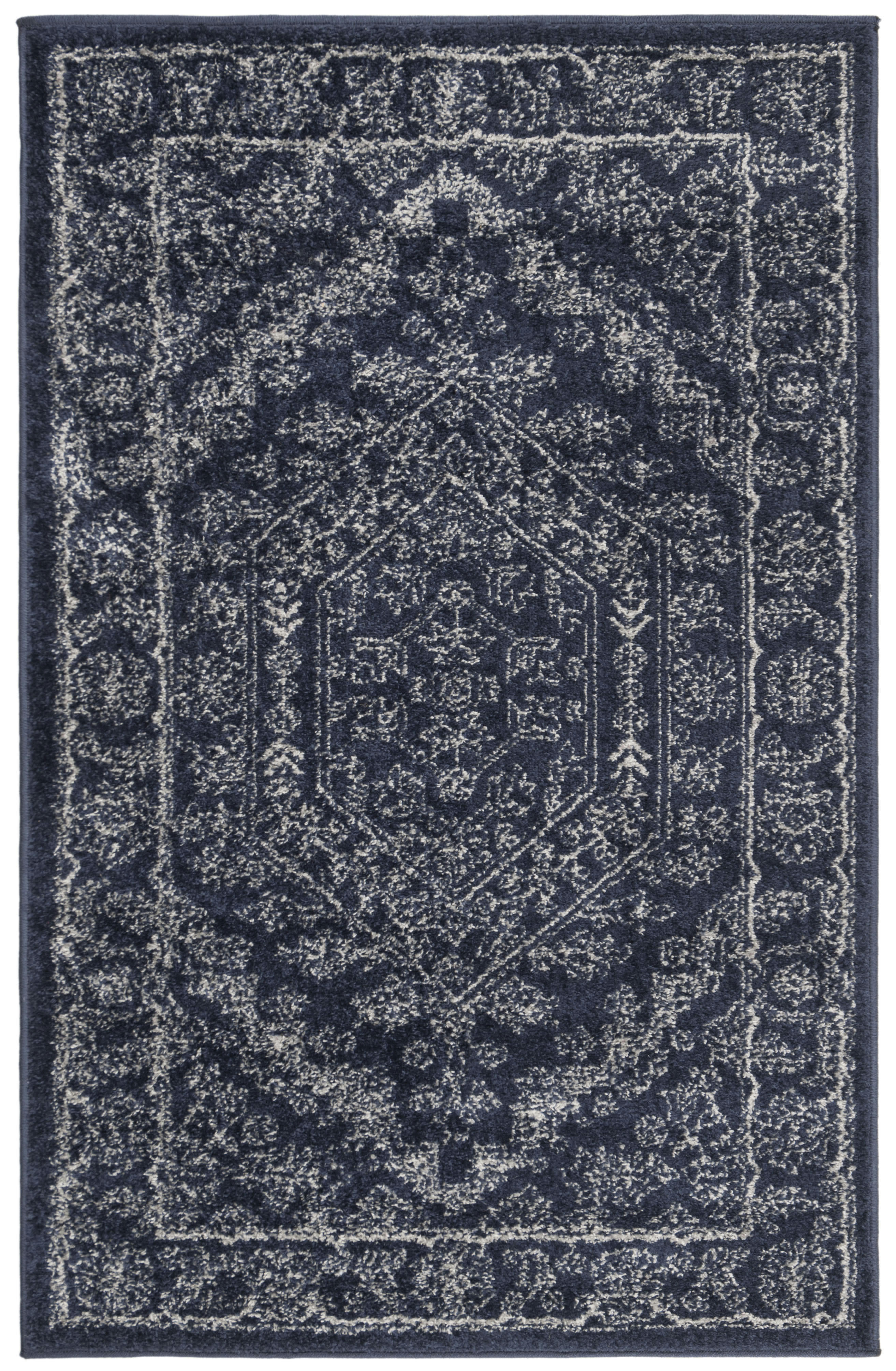 ADIRONDACK - Tapis de salon interieur en bleu marine & ivoire, 122 x 183 cm