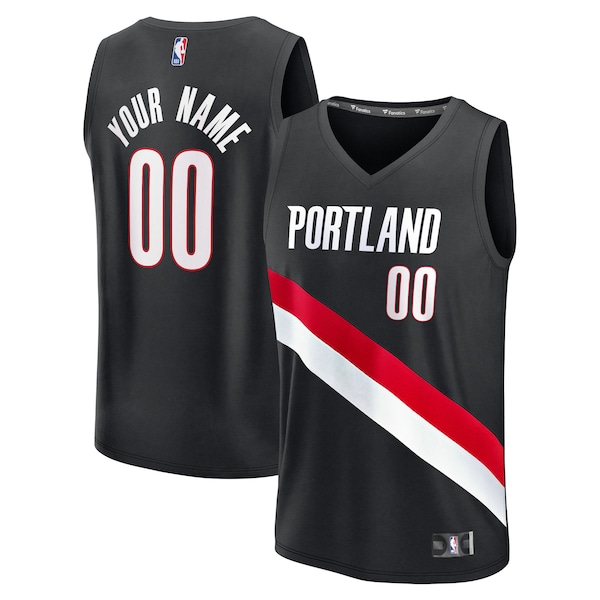 Portland Trail Blazers  Fast Break Replica Custom Jersey - Icon Edition - Black/White