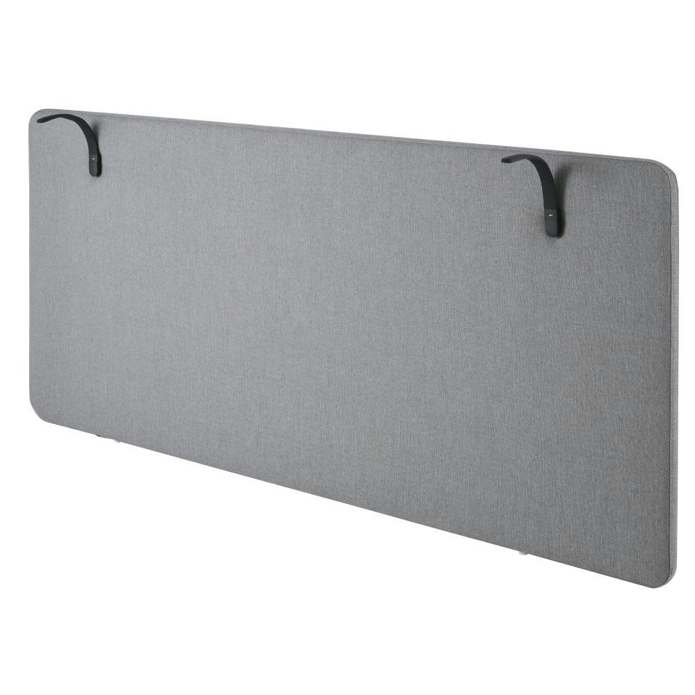 Kielce Business - Tête de lit professionnelle connectée gris chiné 140 avec liseuse intégrée