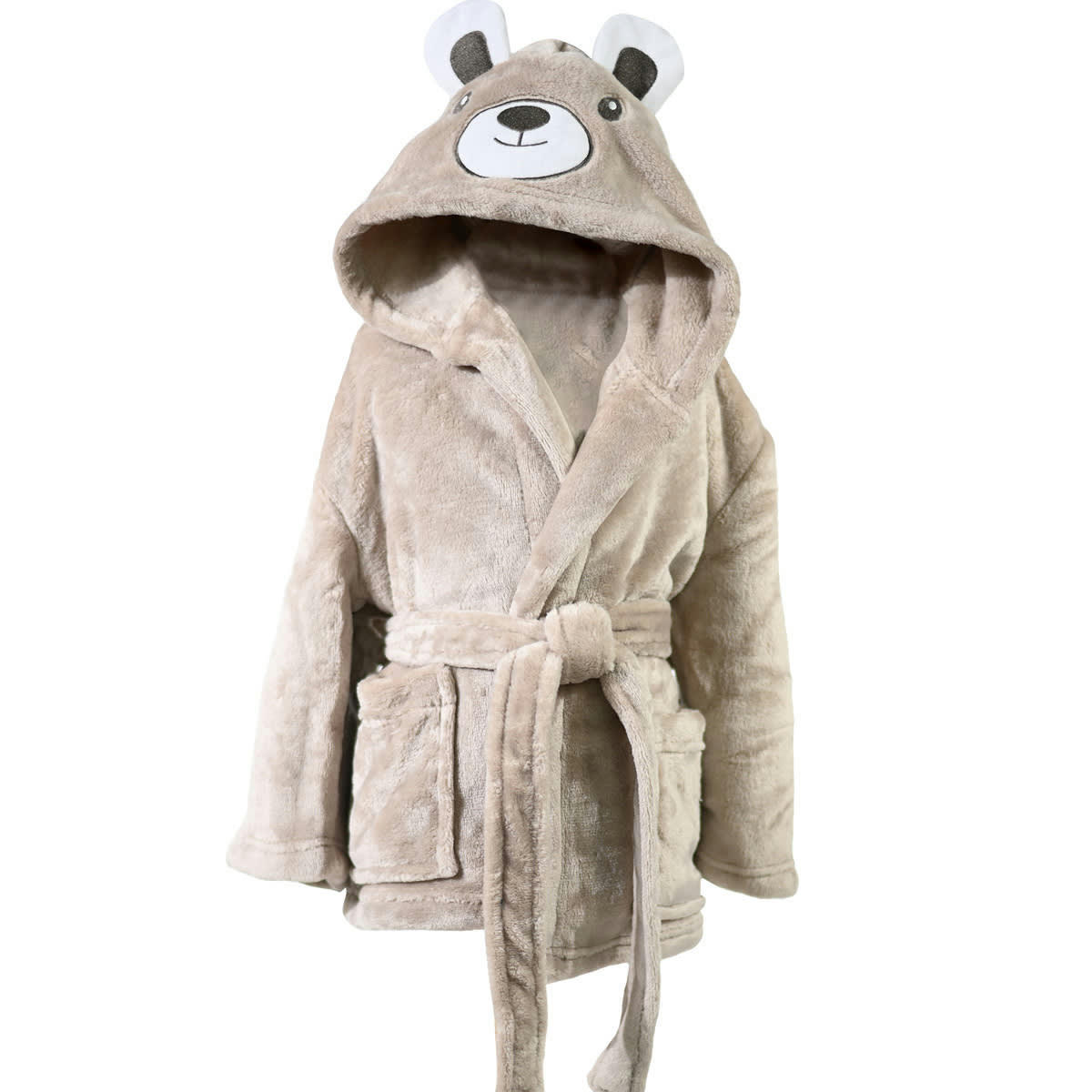 BABY KOMO BOBBY L'OURS - Peignoir enfant polaire doux & chaud  sable 02 ans