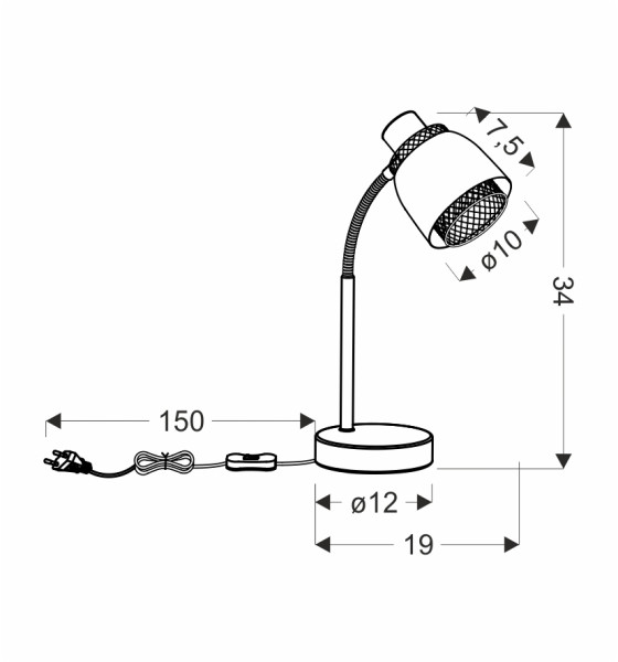 Lampa stołowa ALEKSANDRIA czarny 1x40w e14 klosz czarny złoty