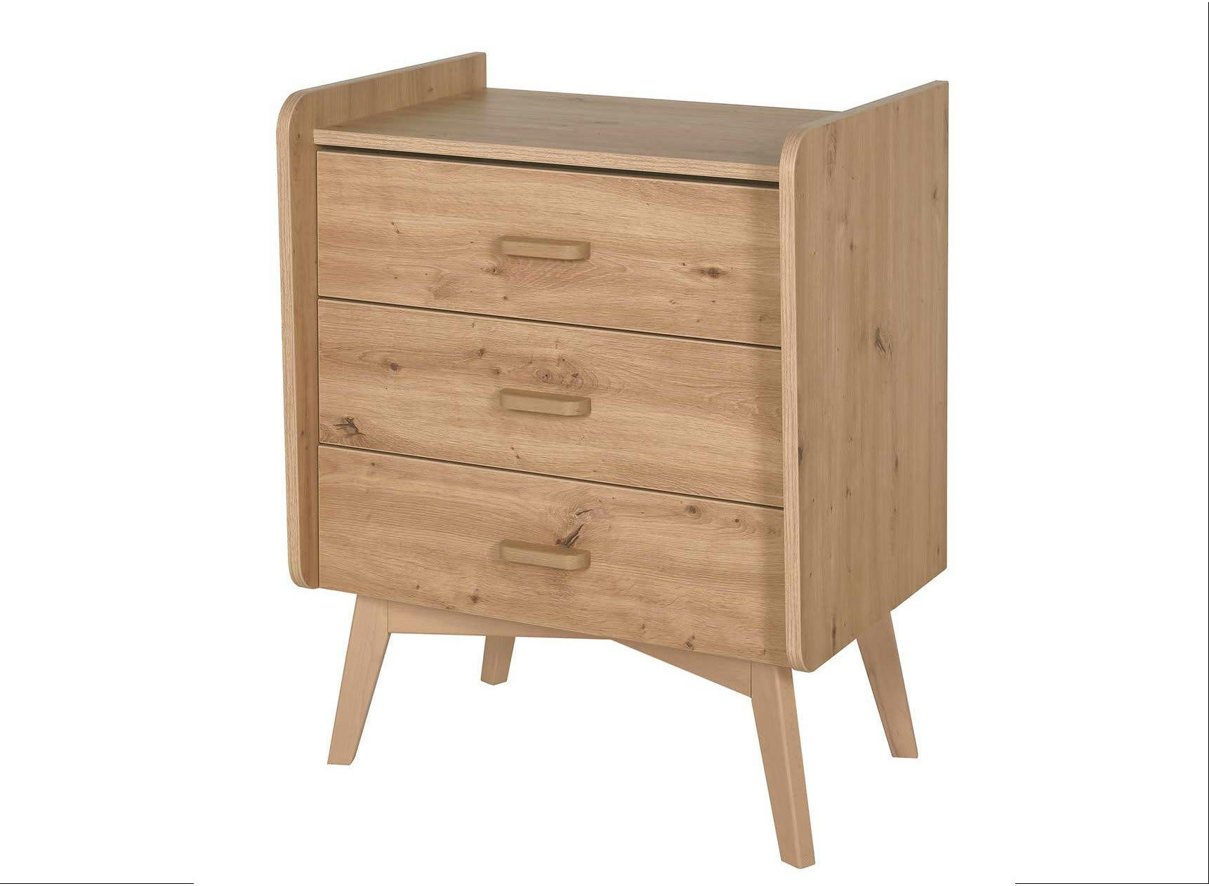WOOD - Commode 3 tiroirs en chêne vintage - Larg. 71 cm